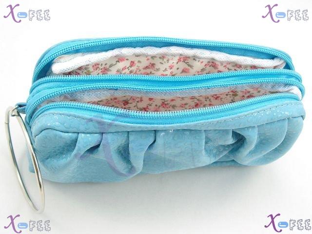 bag00106 Accessory Woman Handbag Purse Light Blue Leather Leopard Cosmetic Evening Bag 3