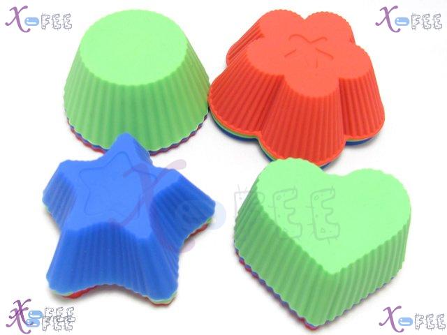 dgmj00001 NEW 12 PCS High-quality Kitchen DIY FOOD Silicone Bakeware Cupcake Baking Molds 7