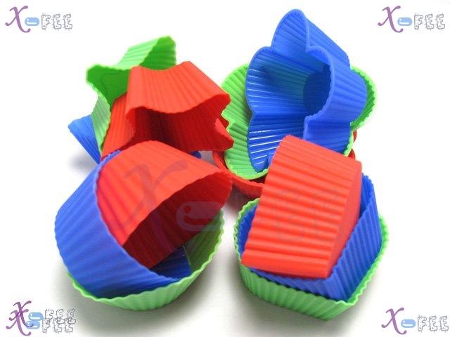 dgmj00001 NEW 12 PCS High-quality Kitchen DIY FOOD Silicone Bakeware Cupcake Baking Molds 8