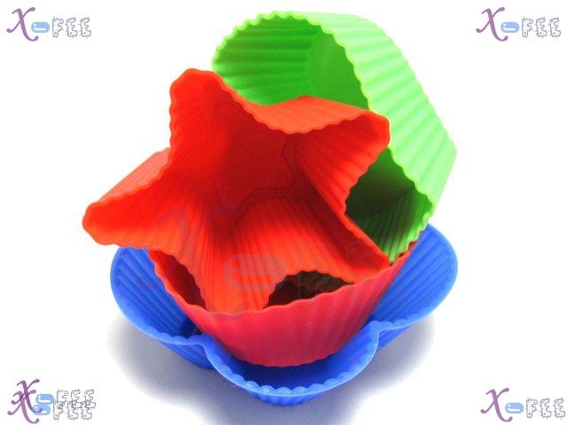 dgmj00001 NEW 12 PCS High-quality Kitchen DIY FOOD Silicone Bakeware Cupcake Baking Molds 9