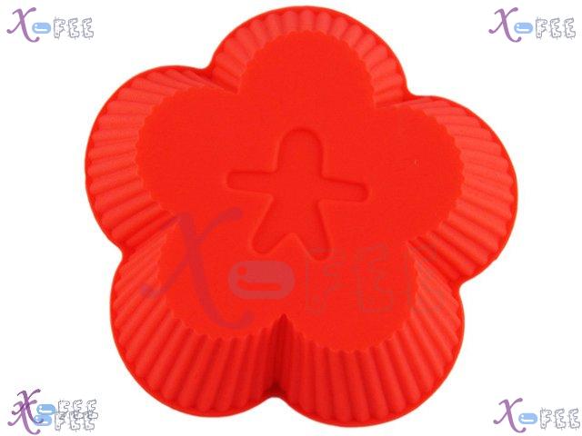 dgmj00007 2PCS Red Flower Silicone Bakeware DIY Kitchen Food Dining Cupcake Baking Molds 2