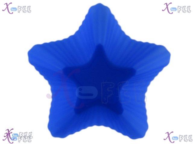 dgmj00011 3PCS Kitchen DIY Food BLue Star Silicone MUFFINS Bakeware Cupcake Baking Molds 1