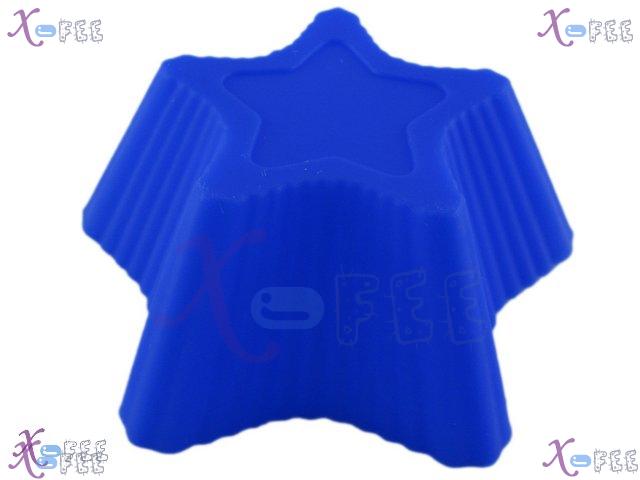 dgmj00011 3PCS Kitchen DIY Food BLue Star Silicone MUFFINS Bakeware Cupcake Baking Molds 3