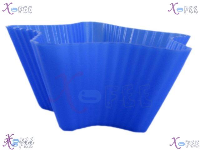 dgmj00011 3PCS Kitchen DIY Food BLue Star Silicone MUFFINS Bakeware Cupcake Baking Molds 4