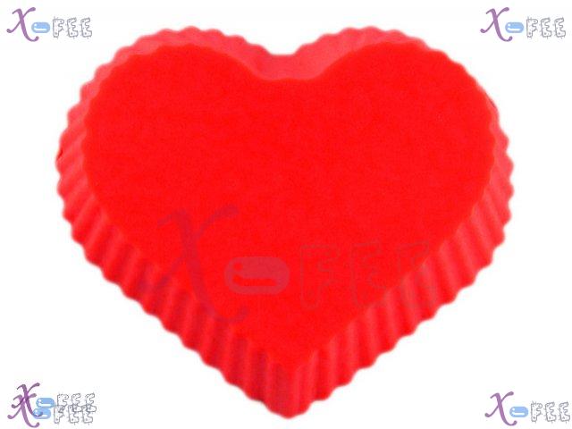 dgmj00012 3PCS DIY Food Kitchen Red Heart Silicone Muffins Bakeware Cupcake Baking Molds 2