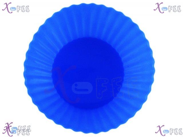 dgmj00015 3PCS Kitchen Blue Round Silicone DIY FOOD MUFFINS Bakeware Cupcake Baking Molds 2