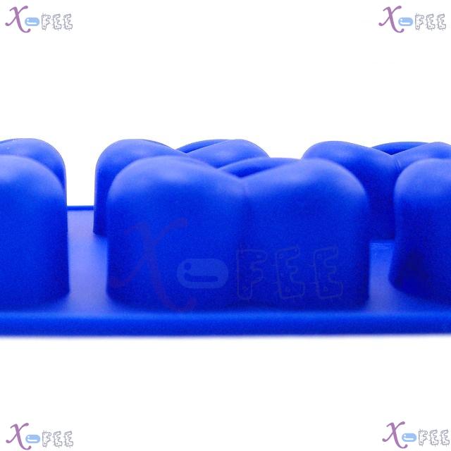 dgmj00025 DIY Blue Kitchen 10 Hearts Shape Silicone Bakeware Baking Mold Jelly Cake PAN 2