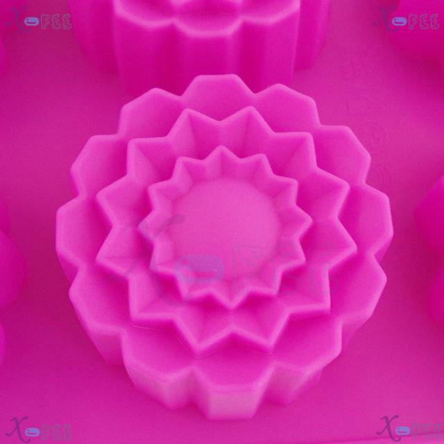 dgmj00039 NEW Pink Kitchen 6 BIG Flower Shape Silicone Bakeware Baking Mold JELLY Cake Pan 3