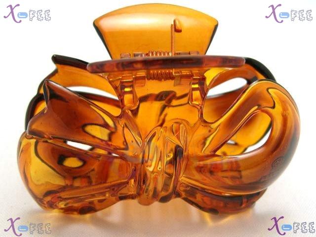 fj00191 New Fashion Orange Jewelry Bowknot Barrette Acrylic Women Crafts Clamp Hair Claw 1