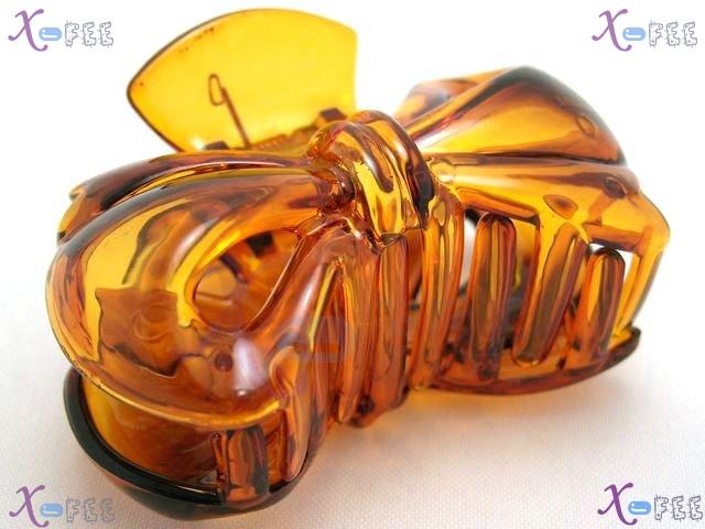 fj00191 New Fashion Orange Jewelry Bowknot Barrette Acrylic Women Crafts Clamp Hair Claw 2