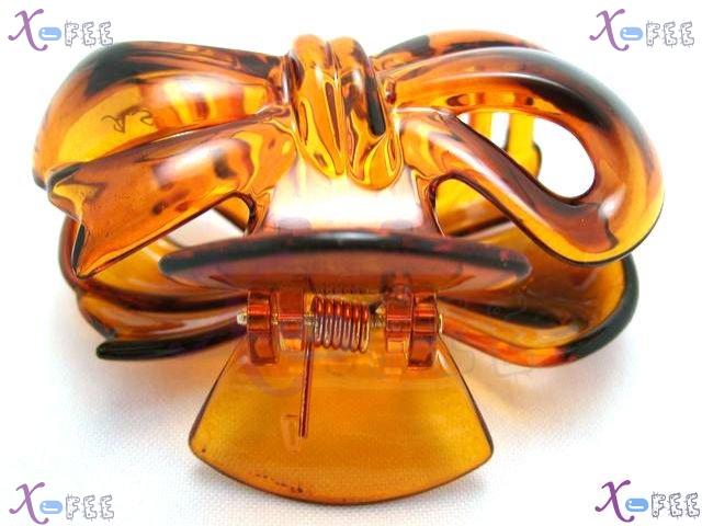 fj00191 New Fashion Orange Jewelry Bowknot Barrette Acrylic Women Crafts Clamp Hair Claw 3