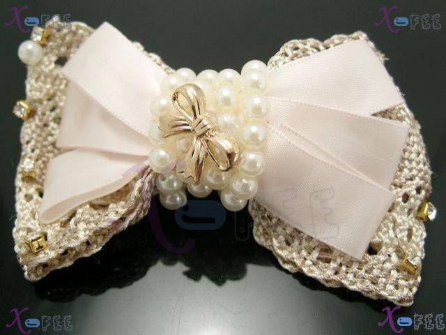 fj00219 New Fashion Craftworks Women Fiberflax Jewelry Design Pearl Imitation Barrette 1