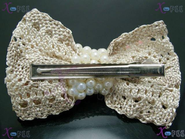 fj00220 New Craftworks Design Jewelry Fiberflax Jewelry Fashion Pearl Crystal Barrette 2