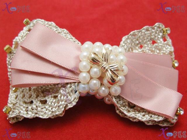 fj00220 New Craftworks Design Jewelry Fiberflax Jewelry Fashion Pearl Crystal Barrette 4