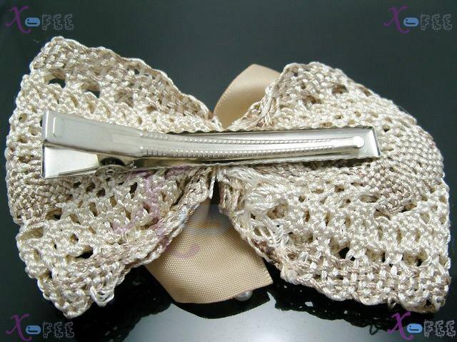 fj00227 New Women Fashion Craftworks  Bowknot Fiber Flax Jewelry Design Hair Barrette 2