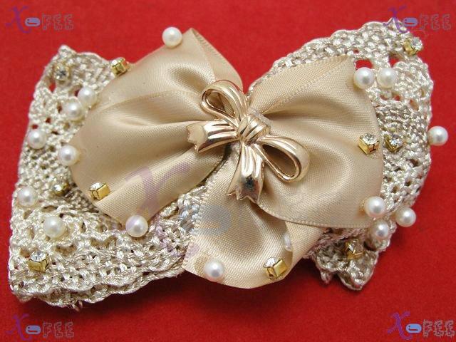 fj00227 New Women Fashion Craftworks  Bowknot Fiber Flax Jewelry Design Hair Barrette 3