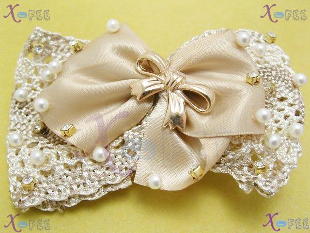 fj00227 New Women Fashion Craftworks  Bowknot Fiber Flax Jewelry Design Hair Barrette 4