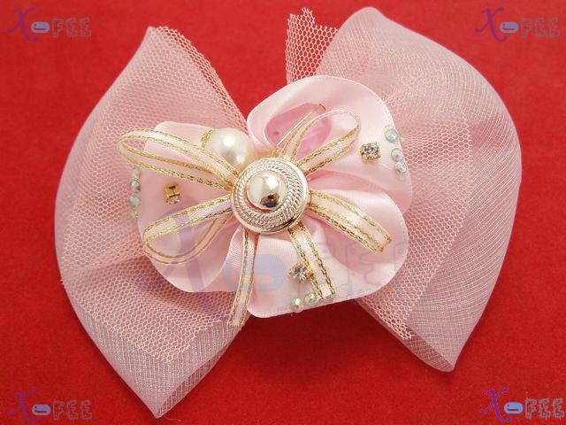 fj00236 Flower Bowknot Hair Fashion Craftworks Design Jewelry Pearl Imitation Barrette 4