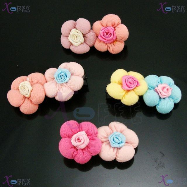 fjpf00014 Hot Fashion Hair Jewelry 4PCS Plum Blossom Multi-color Girl Hair Clips Barrettes 1