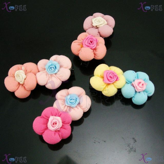 fjpf00014 Hot Fashion Hair Jewelry 4PCS Plum Blossom Multi-color Girl Hair Clips Barrettes 2