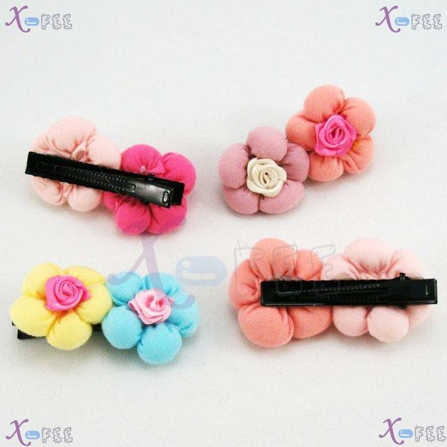 fjpf00014 Hot Fashion Hair Jewelry 4PCS Plum Blossom Multi-color Girl Hair Clips Barrettes 3