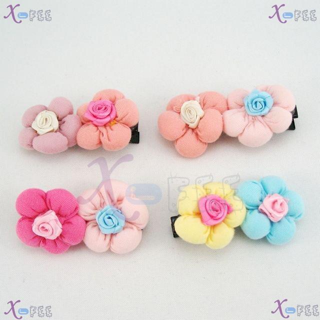 fjpf00014 Hot Fashion Hair Jewelry 4PCS Plum Blossom Multi-color Girl Hair Clips Barrettes 4