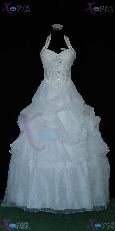 hsw00009 Custom-made White Wedding Dress Halter Wedding Gown 1