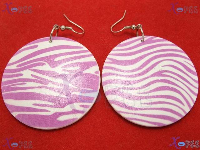 mteh00059 New Bohemia Fashion Ladies Jewelry Wave Wood 925 Sterling Silver Hook Earrings 1