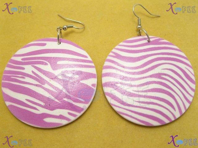 mteh00059 New Bohemia Fashion Ladies Jewelry Wave Wood 925 Sterling Silver Hook Earrings 2