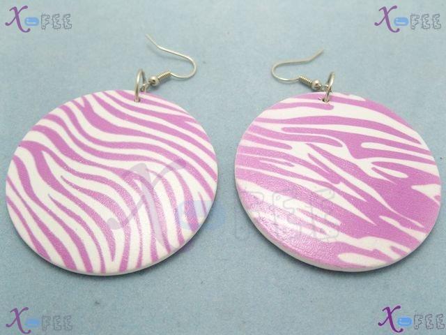 mteh00059 New Bohemia Fashion Ladies Jewelry Wave Wood 925 Sterling Silver Hook Earrings 3