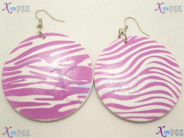 mteh00059 New Bohemia Fashion Ladies Jewelry Wave Wood 925 Sterling Silver Hook Earrings 4