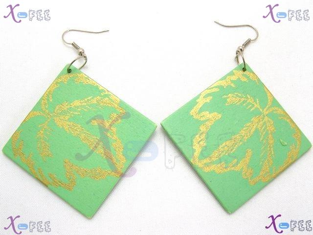 mteh00091 New Fashion Jewelry Lady 925 Sterling Silver Hook Wooden Women Fashion Earrings 1