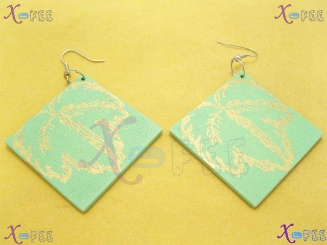 mteh00091 New Fashion Jewelry Lady 925 Sterling Silver Hook Wooden Women Fashion Earrings 3