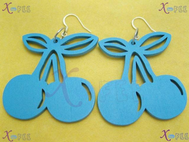 mteh00276 New Fashion Woman Jewelry Light Blue Bohemia 925 Sterling Silver Hook Earrings 3