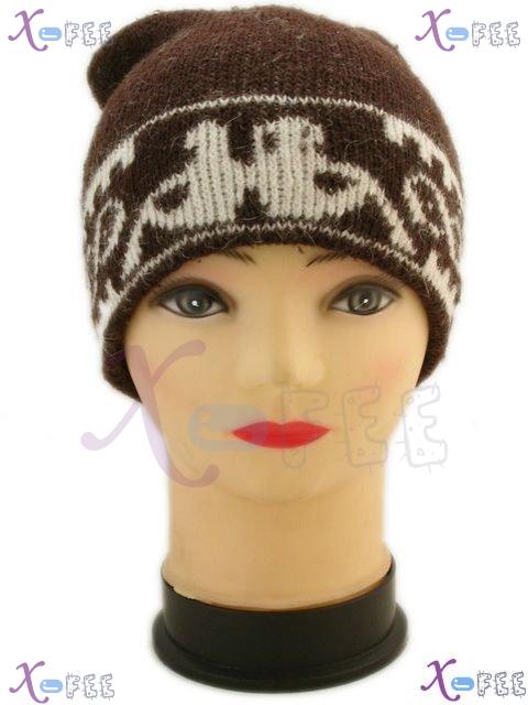 mzst00299 Modish Man Accessory Collection Brown White Rabbit Fur Beanie Winter Cap Hat 2