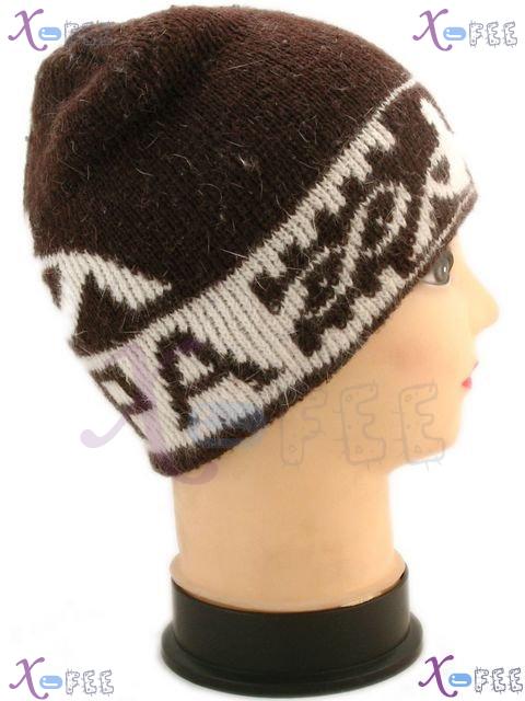 mzst00299 Modish Man Accessory Collection Brown White Rabbit Fur Beanie Winter Cap Hat 3