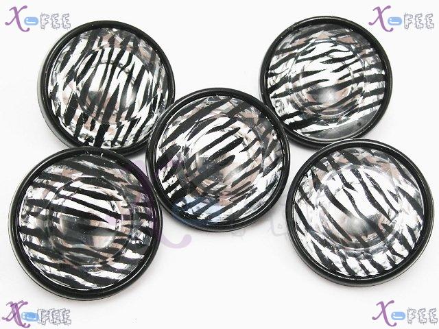 nkpf00102 Hot Wholesale 4pcs Crafts Sewing Fabric Textile Stripe Black Glass Resin Buttons 2