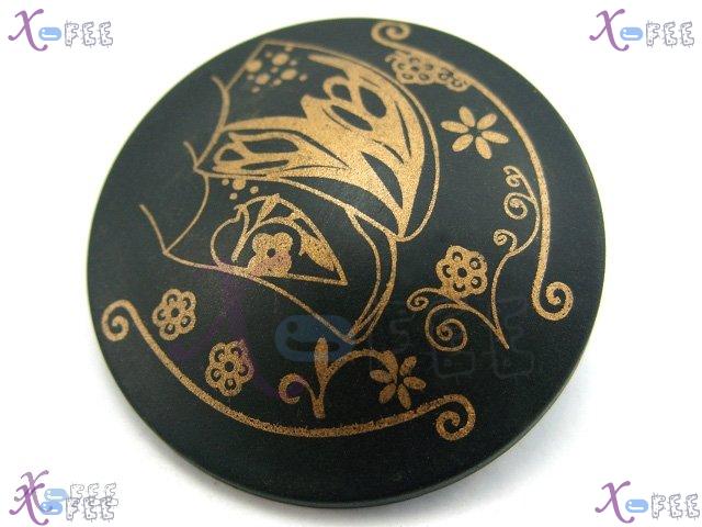 nkpf00146 Wholesale Crafts Sewing Fabric Textile 2pcs Costume Minority Black Resin Buttons 2