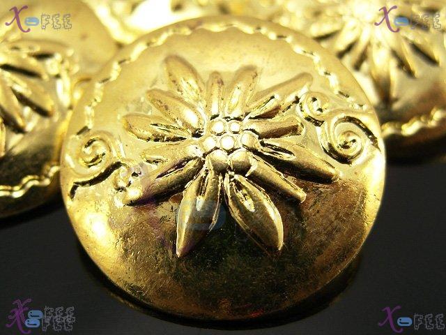 nkpf00375 New Fashion Wholesale Lots 5pcs 40L Golden Metal Flower Chinese Sewing Buttons 2