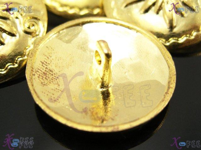 nkpf00375 New Fashion Wholesale Lots 5pcs 40L Golden Metal Flower Chinese Sewing Buttons 3