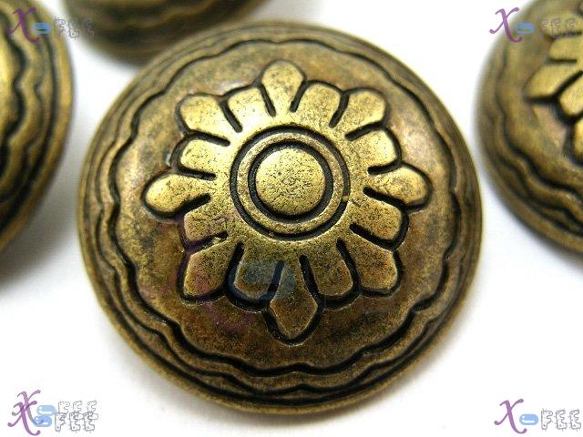 nkpf00378 Wholesale Crafts Sewing Fabric Textile 6 pcs Uniform Copper Metal Flower Buttons 1