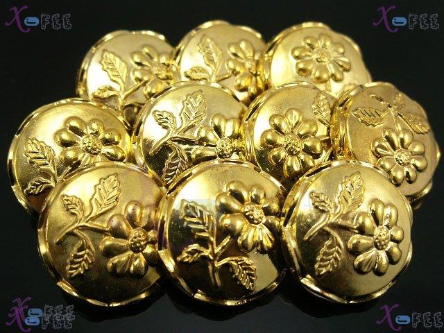 nkpf00407 Fad Lots Crafts Sewing Textile Fashion 10pcs Golden Plant 34L Plastic Buttons 3