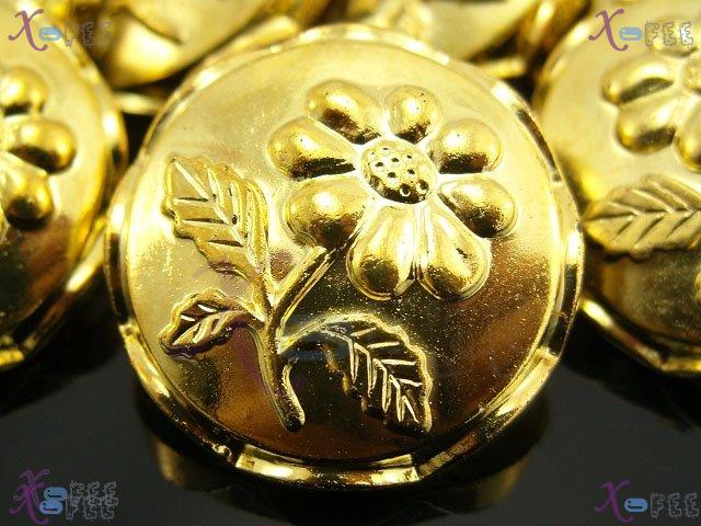 nkpf00415 New Fancy 8pcs Crafts Sewing Fabric Textile Golden Plant 40L Plastic Buttons 1