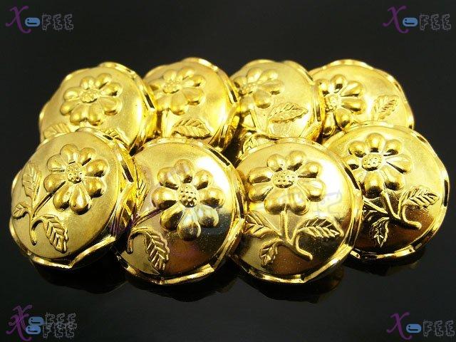 nkpf00415 New Fancy 8pcs Crafts Sewing Fabric Textile Golden Plant 40L Plastic Buttons 3