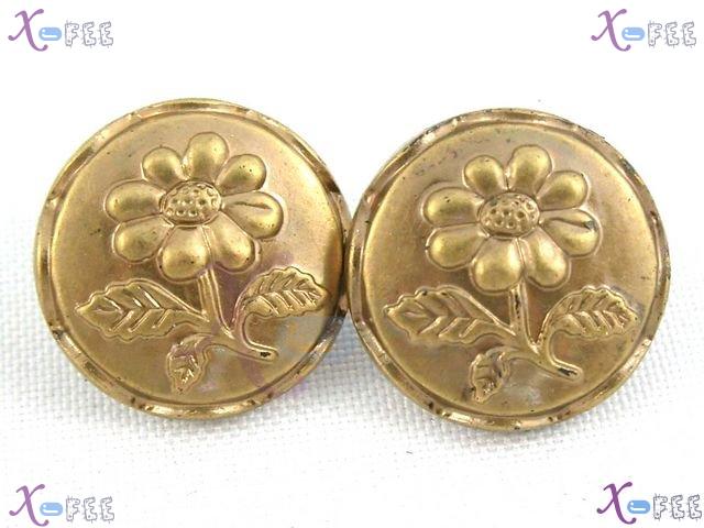 nkpf00424 Wholesale 15pcs Crafts Sewing Fabric Textile Flower 28L Golden Plastic  Buttons 1