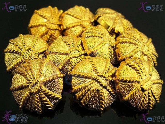 nkpf00428 10pcs Golden Crafts Sewing Fabric Textile Fashion Flower 34L Plastic Buttons 1