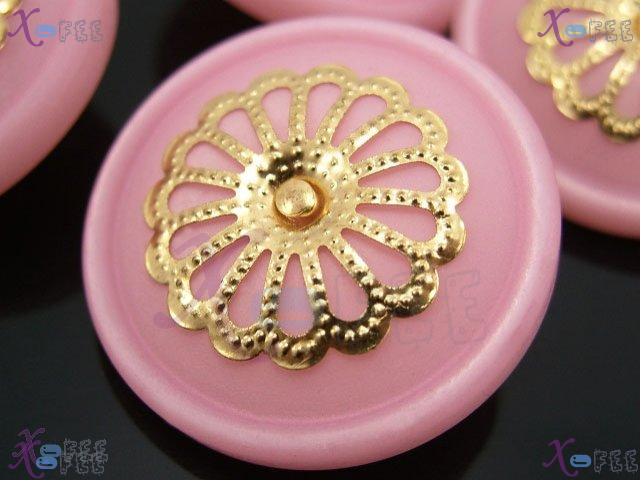 nkpf00575 Wholesale 4pcs Crafts Sewing Fabric Textile Fad Queen Resin Metal Pink Buttons 1