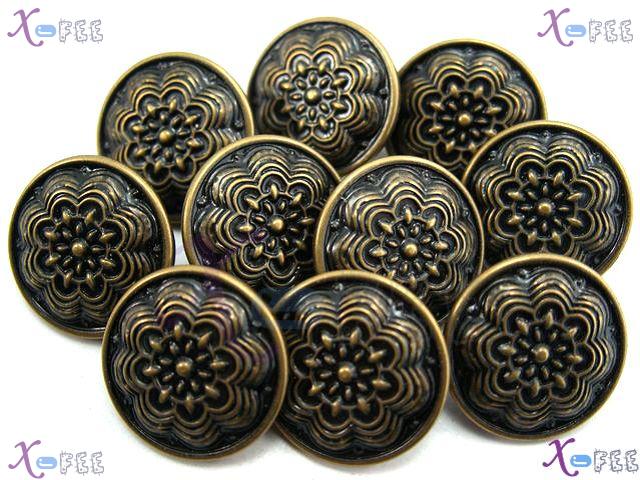 nkpf00649 New Crafts Sewing Fabric Textile 10pcs Abstraction Unique Metal Flower Buttons 3