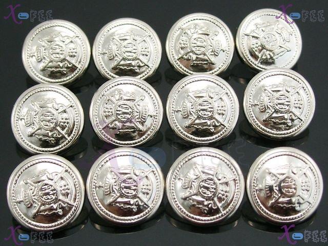 nkpf00666 Wholesale Crafts Sewing Fabric Textile 12pcs Silver Costume Plastic 24L Buttons 3