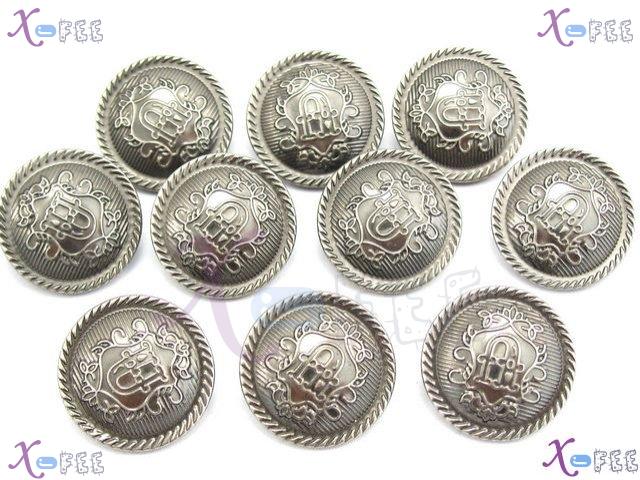 nkpf00677 10pcs Collection Fabric Textile Decoration Style Monarch Pattern Metal Buttons 3